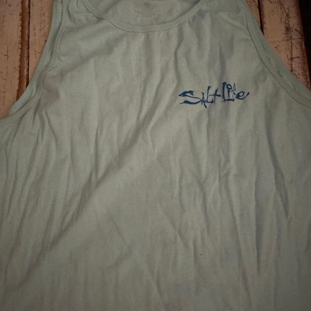 Salt Life Womens Light Green Sailfish Graphic Tank Top Live Salty Large